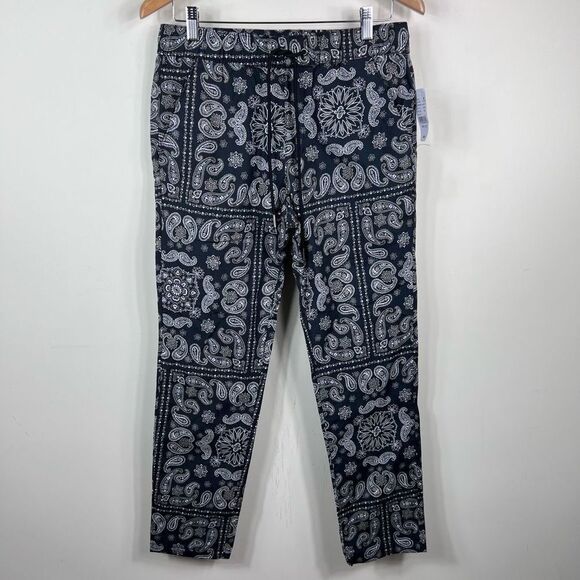 PacSun Black Paisley Drawstring Pants - Picture 1 of 12